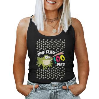 Time Flies 100 Days Teacher Student Frog Fly School Women Tank Top - Monsterry