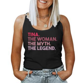Tina The Woman The Myth The Legend Personalized Tina Women Tank Top - Thegiftio UK