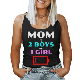 Tired Mom Of 2 Boys And 1 Girl Mother Sons Daughters Women Tank Top - Monsterry CA