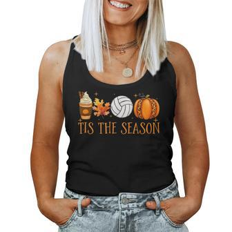 Tis The Season Pumpkin Volleyball Fall Thanksgiving Women Tank Top - Monsterry
