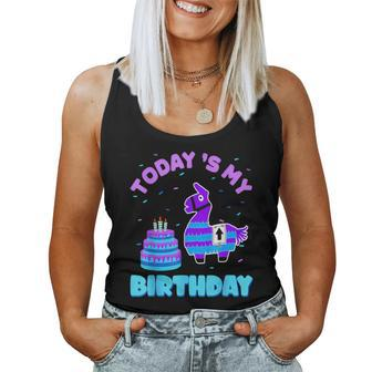 Todays My Birthday Llama Birthday Party Decorations Boys Women Tank Top | Mazezy