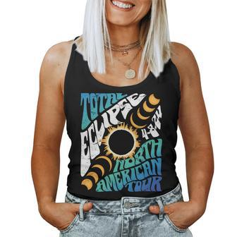 Total Eclipse 2024 Retro Groovy North American Tour Concert Women Tank Top | Mazezy