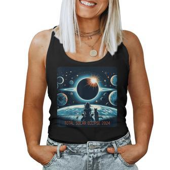 Total Solar Eclipse 2024 Girl Cat Eclipse Women Tank Top - Monsterry