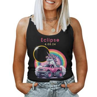 Total Solar Eclipse 2024 Monster Truck Unicorn Girl Women Tank Top | Mazezy