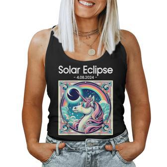 Total Solar Eclipse 2024 Totality Spring Unicorn Girl Women Tank Top | Mazezy