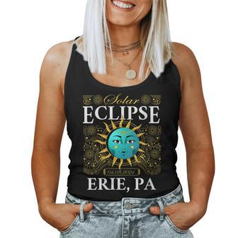 Total Solar Eclipse Erie Pa 2024 Totality Boho Retro Women Tank Top | Mazezy