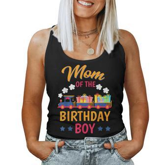 Train Bday Party Railroad Mom Of The Birthday Boy Theme Women Tank Top - Monsterry