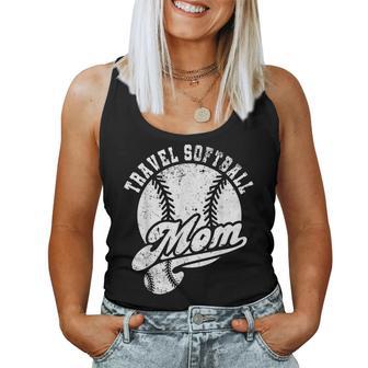 Travel Softball Mom Vintage Softball Mama Softball Player Women Tank Top - Monsterry UK