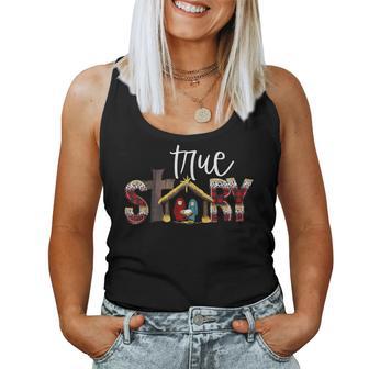 True Story Baby Jesus Bible Christian Faith Christmas Pajama Women Tank Top - Thegiftio UK