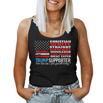 Trump Supporter Christian White Straight Unwoke Unvaxxed Women Tank Top - Monsterry