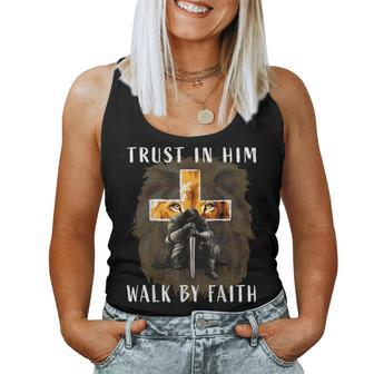 Trust Walk By Faith Christian Religious Sayings Graphic Men Women Tank Top - Seseable