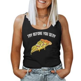 Try Before You Deny Strange Surfer Pineapple Pizza Boy Girl Women Tank Top - Monsterry DE