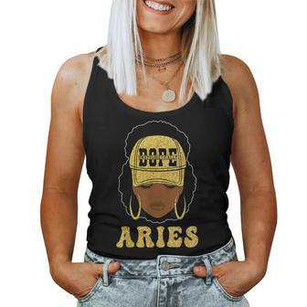Unapologetically Dope Aries Queen Black Zodiac Women Tank Top - Seseable