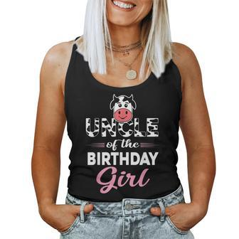 Uncle Of The Bday Girl Cow Uncle Dad Birthday Party Women Tank Top - Monsterry DE