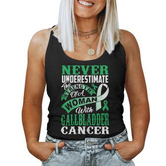 Never Underestimate The With Gallbladder Cancer Women Tank Top - Thegiftio UK