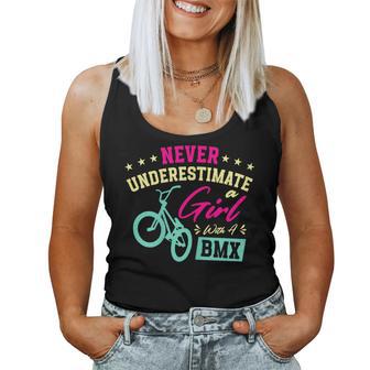 Never Underestimate Girl With Bmx Cycling Cyclist Women Tank Top - Monsterry AU