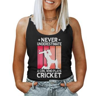Never Underestimate A Girl Who Plays Cricket Women Tank Top - Thegiftio UK