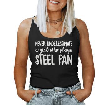 Never Underestimate A Girl Who Plays Sl Pan Player Women Tank Top - Seseable