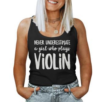 Never Underestimate A Girl Who Plays Violin Player Women Tank Top - Monsterry DE
