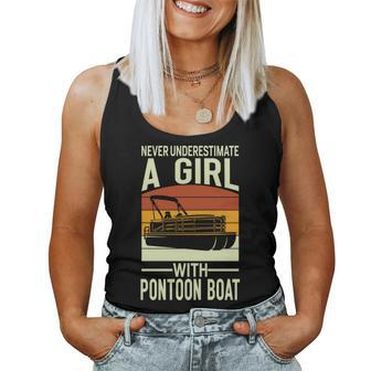 Never Underestimate A Girl With A Pontoon Boat Captain Women Tank Top - Seseable