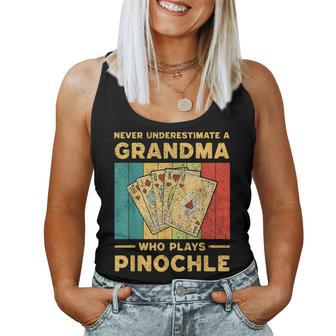 Never Underestimate A Grandma Who Plays Pinochle Pinochle Women Tank Top | Mazezy