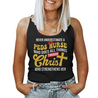 Never Underestimate A Peds Nurse Who Does All Things Women Tank Top - Seseable