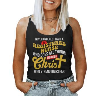 Never Underestimate A Registered Nurse Who Does All Things Women Tank Top - Seseable