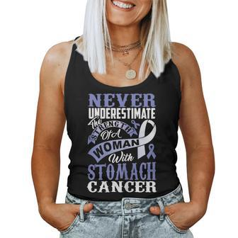 Never Underestimate The With Stomach Cancer T Women Tank Top - Thegiftio UK