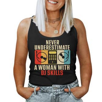 Never Underestimate A Woman With Dj Skills Women Tank Top - Seseable