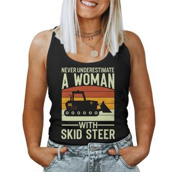 Never Underestimate A Woman With A Skid Sr Construction Women Tank Top - Thegiftio UK