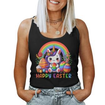 Unicorn Rainbow Happy Easter Easter Day Women Tank Top - Monsterry CA
