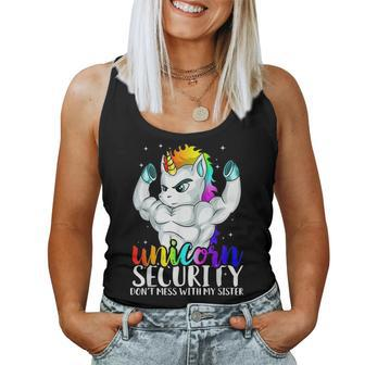 Unicorn Security Dont Mess With My Sister Brother Women Tank Top - Monsterry UK