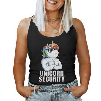 Unicorn Security Rainbow Muscles Dad Unicorn Women Tank Top - Monsterry AU