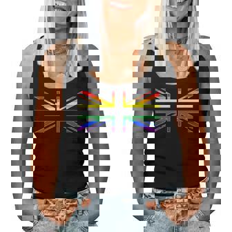 Union Jack Lgbtq Gay Pride Rainbow Flag Uk United Kingdom Women Tank Top - Thegiftio UK