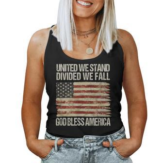 United We Stand Divided We Fall God Bless America Women Tank Top - Monsterry CA