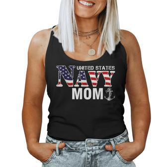 United States Flag American Navy Mom Veteran Women Tank Top - Monsterry CA