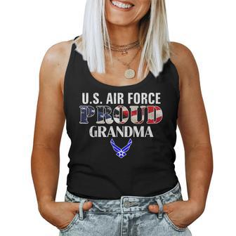 Us Proud Air Force Grandma With American Flag Veteran Women Tank Top - Monsterry CA