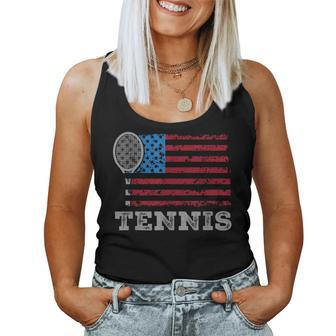 Usa Flag Tennis Us Tennis Lover Team Sport Women Tank Top - Monsterry DE