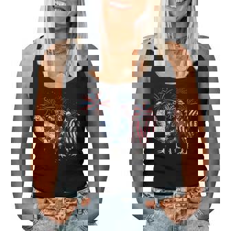 Usa Red White And Blue Retro 4Th Of July American Chicken Women Tank Top | Mazezy