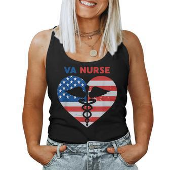 Va Nurse Nursing Staff Usa Flag Vet Nursing Women Tank Top - Monsterry CA