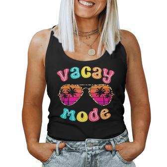 Vacay Mode Summer Vibes Sunglasses Retro Cute Girl Kid Women Tank Top - Seseable