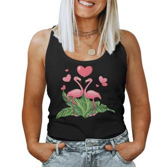 Valentine's Day Flamingo Couple 14Th February Heart Day Women Tank Top - Monsterry DE