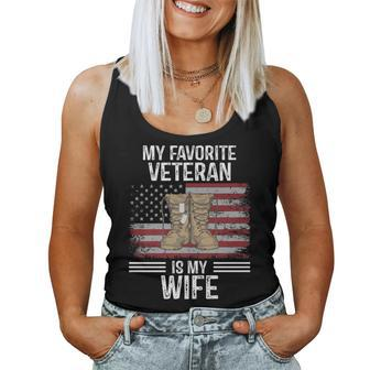 Veterans Day My Favorite Veteran Is My Wife Women Tank Top - Monsterry CA