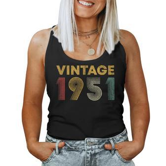 Vintage 1951 73Rd Birthday 73 Years Old Women Tank Top - Monsterry