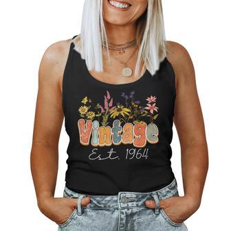 Vintage 1964 60Th Birthday Wildflower 60 Year Old Women Women Tank Top - Seseable