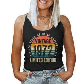 Vintage 1972 50Th Birthday Retro 50 Years Old Women Tank Top - Monsterry