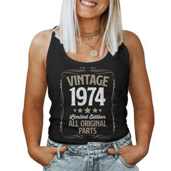 Vintage 1974 Original Parts Birthday Born In 1974 Women Tank Top - Monsterry