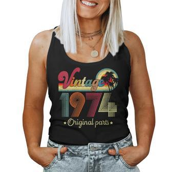 Vintage 1974 Original Parts Cool And 48Th Birthday Women Tank Top - Monsterry UK