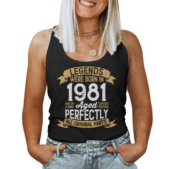 Vintage 1981 Birthday Legends Were Born In 1981 Women Tank Top - Monsterry UK