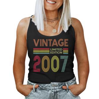 Vintage 2007 17 Years Old Boys And Girls 17Th Birthday Women Tank Top - Monsterry